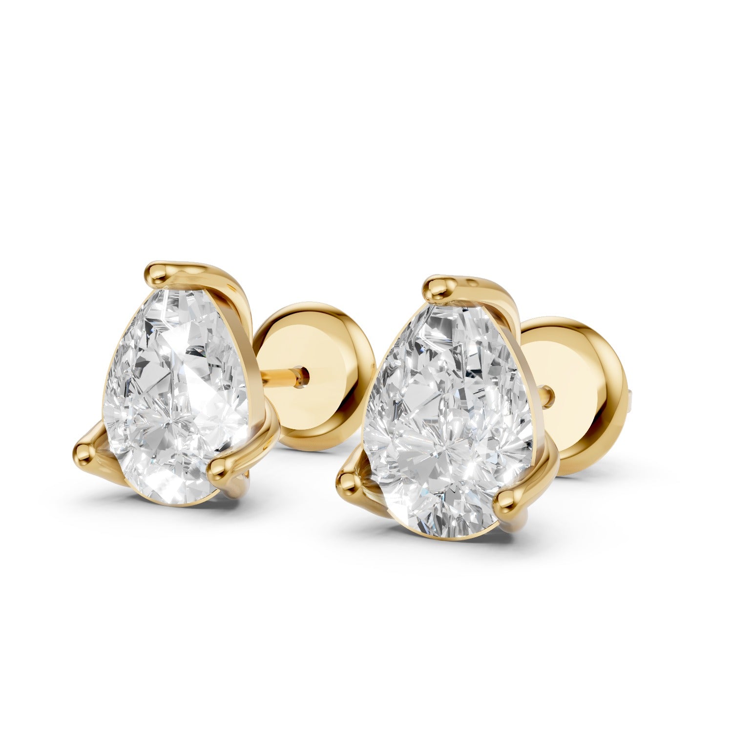 Pear Shape Lab-Grown Diamond Stud Earrings