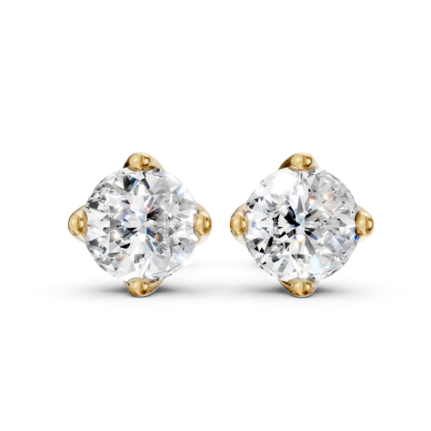 Round Brilliant Lab-Grown Diamond Stud Earrings
