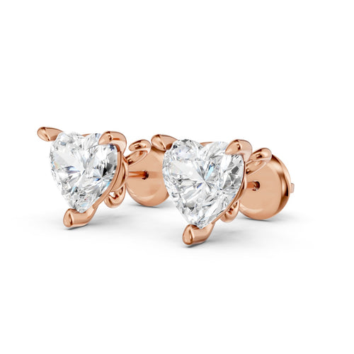 Heart Cut Lab-Grown Diamond Stud Earrings