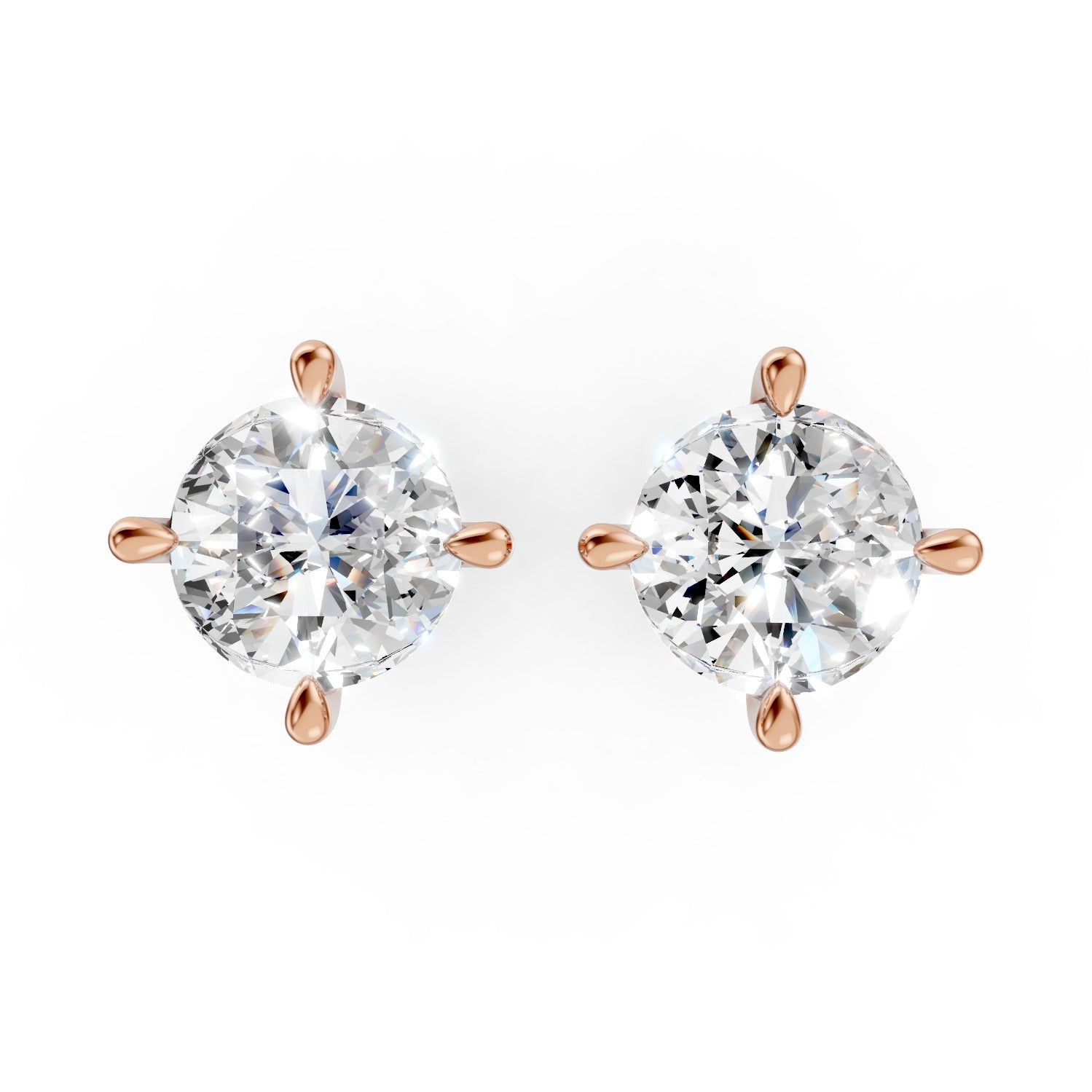 Round Cut Lab-Grown Diamond Stud Earrings