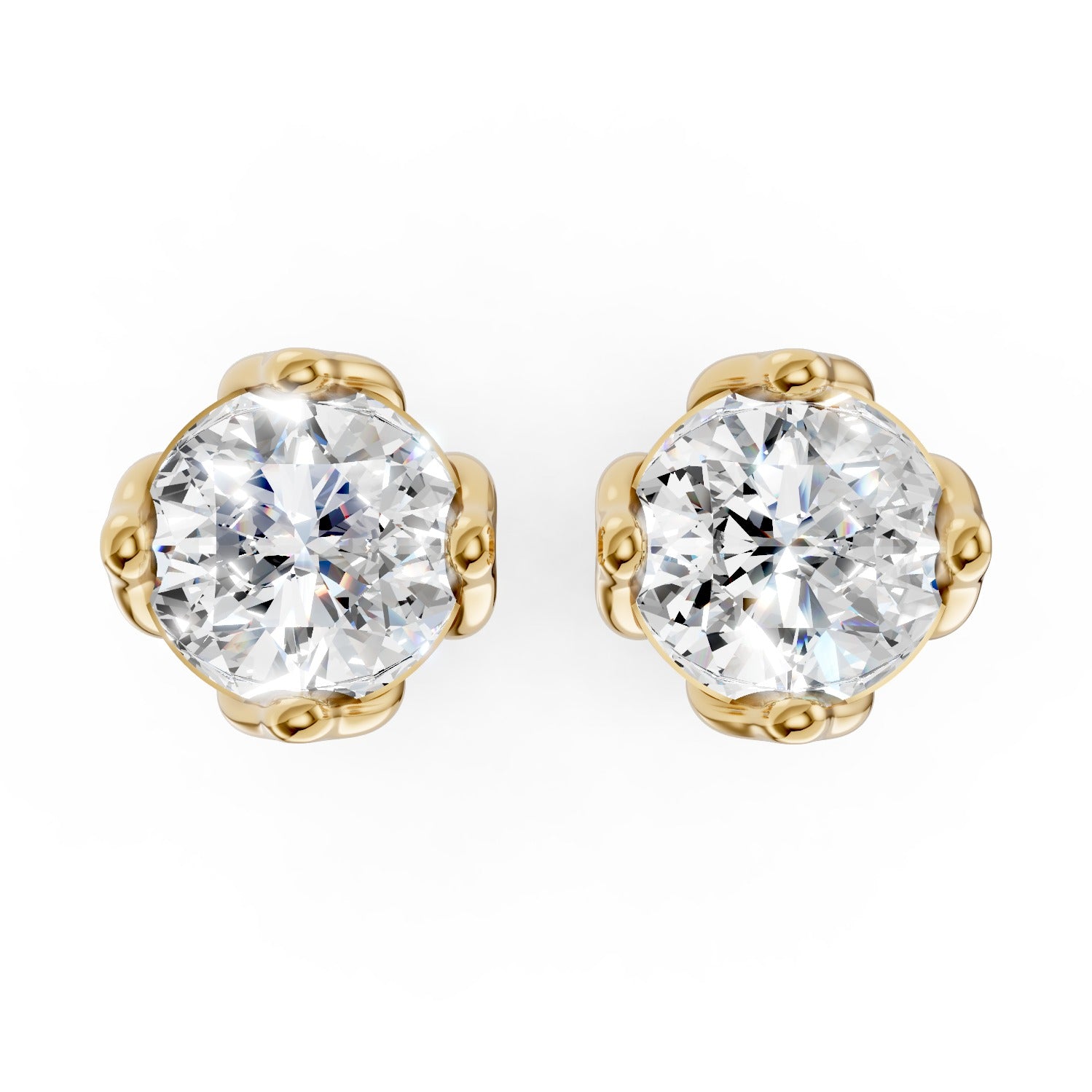Round Cut Lab-Grown Diamond Stud Earrings