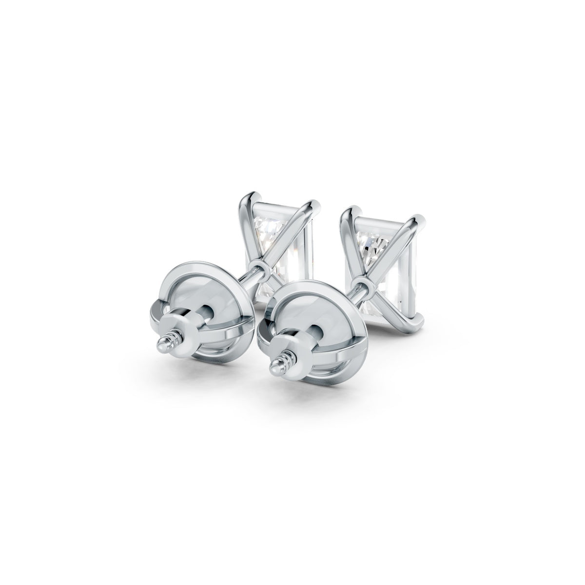 Emerald-Cut Lab-Grown Diamond Stud Earrings