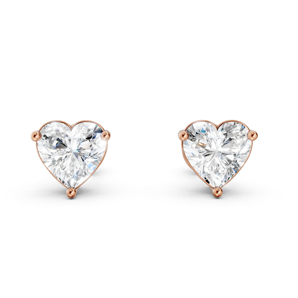 Heart Cut Lab-Grown Diamond Stud Earrings