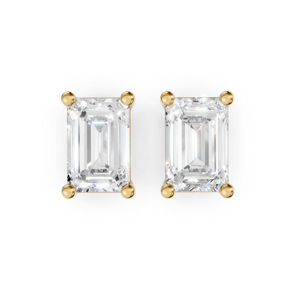 Emerald-Cut Lab-Grown Diamond Stud Earrings