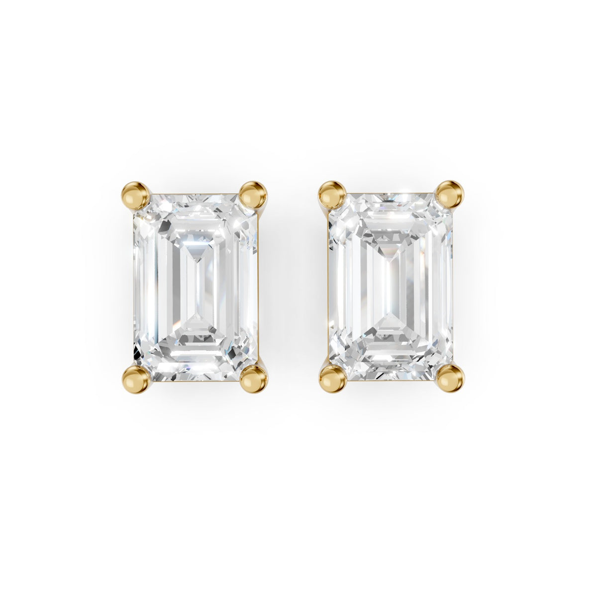 Emerald-Cut Lab-Grown Diamond Stud Earrings