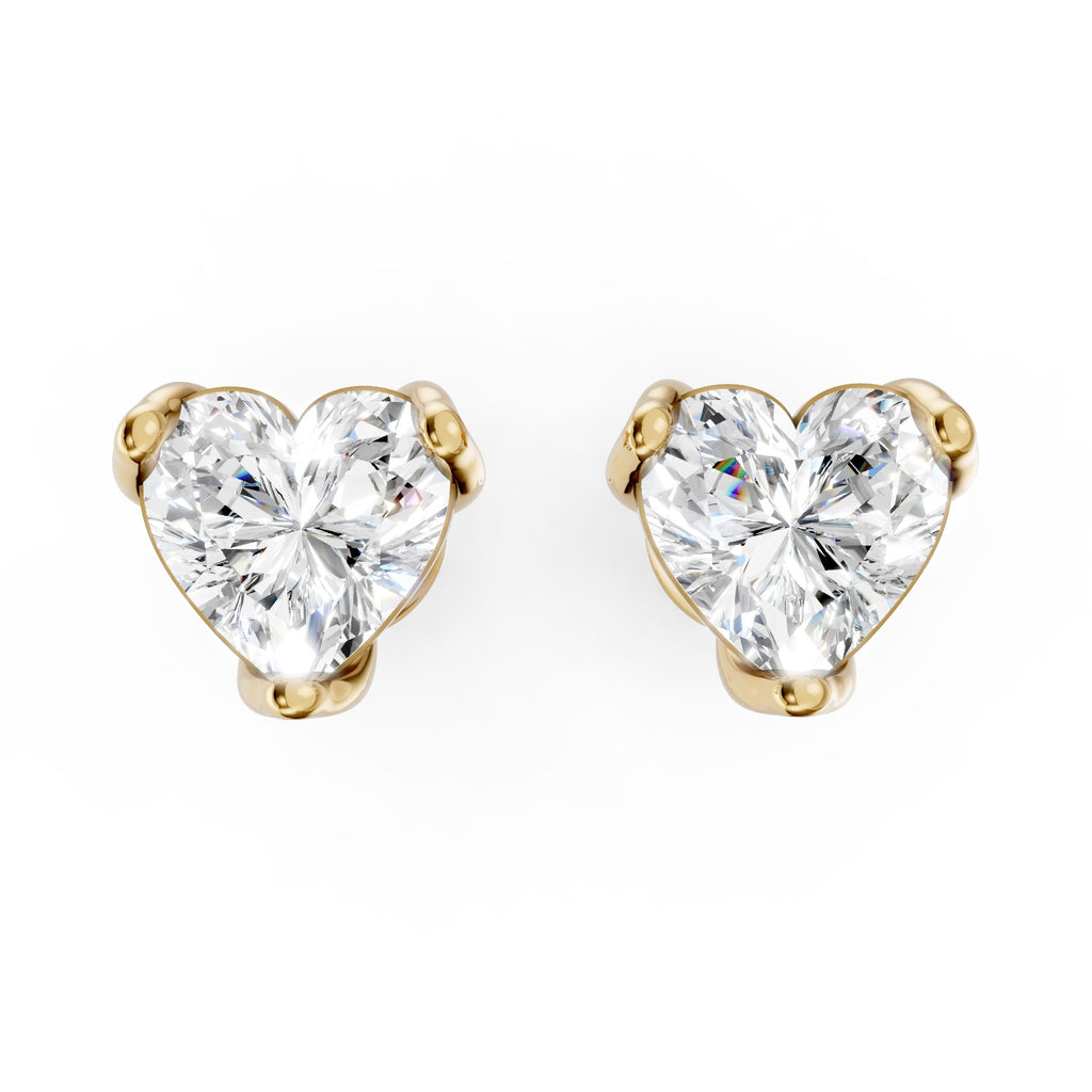 Heart Shape Lab-Grown Diamond Stud Earrings