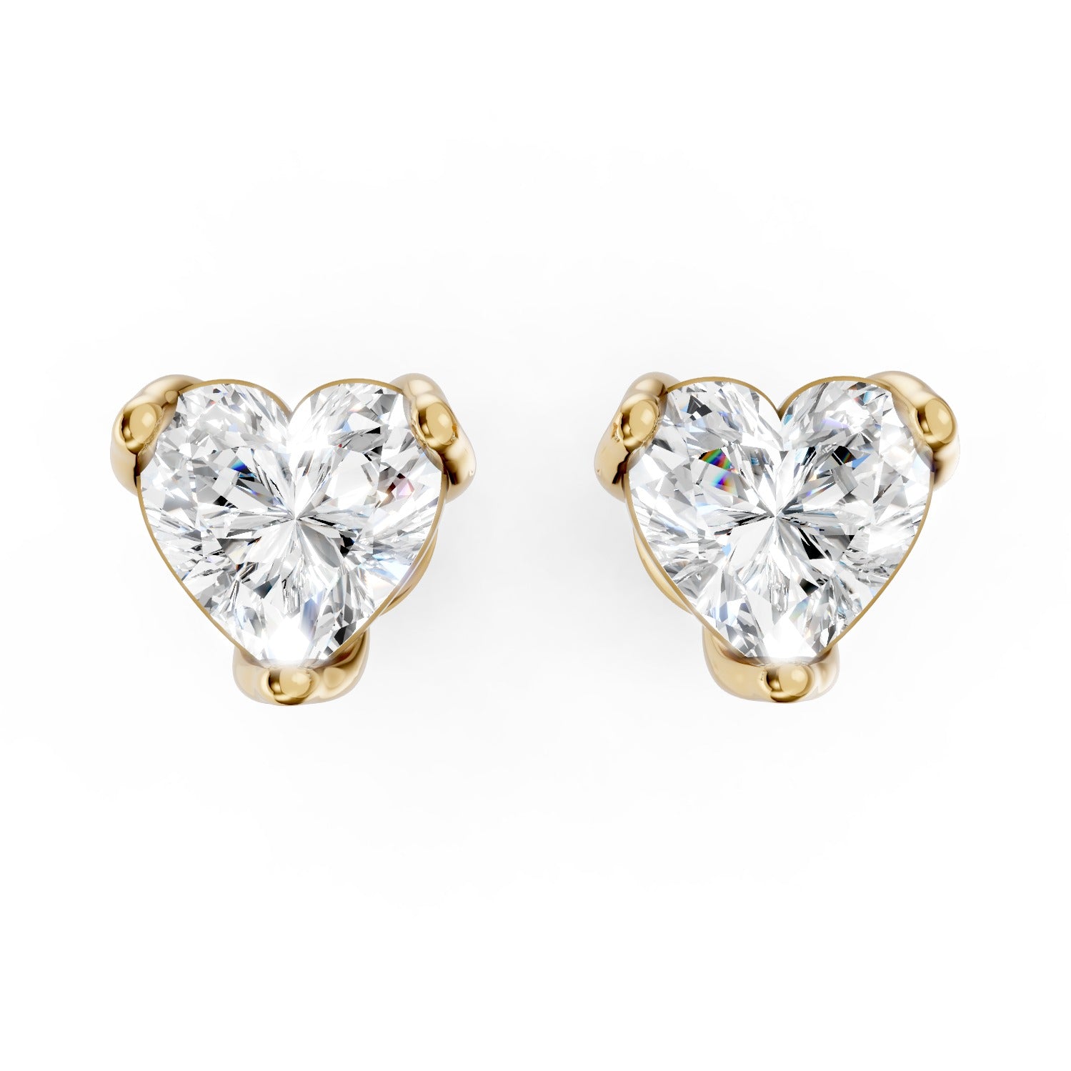 Heart Shape Lab-Grown Diamond Stud Earrings