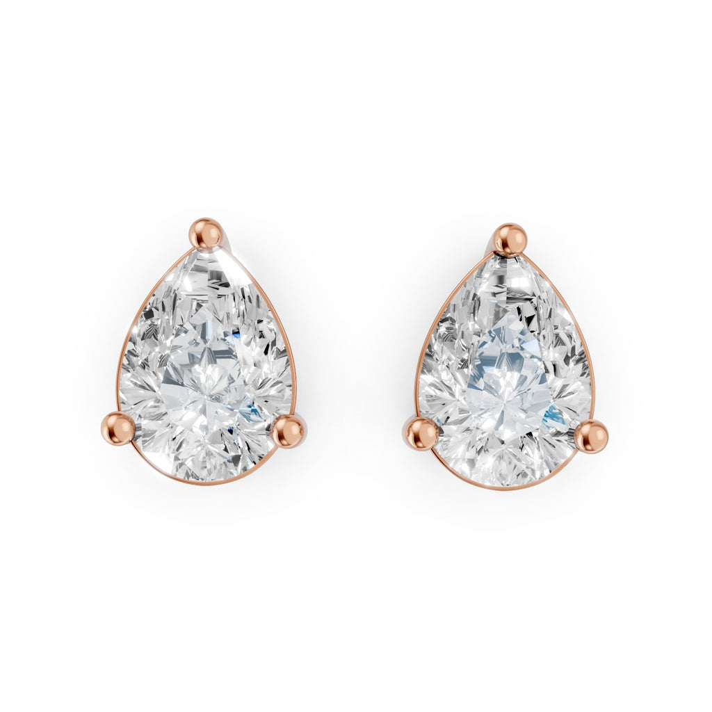 Pear Cut Lab-Grown Diamond Stud Earrings