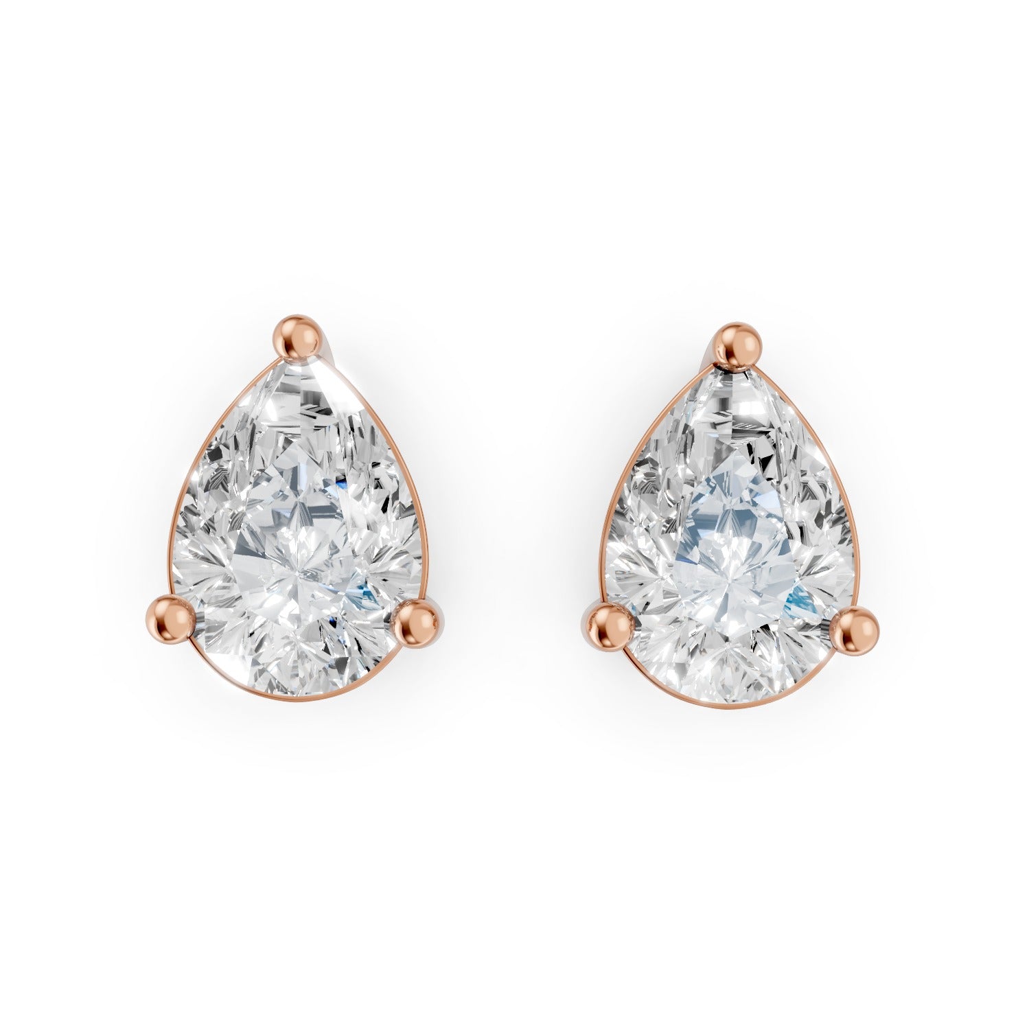 Pear Cut Lab-Grown Diamond Stud Earrings