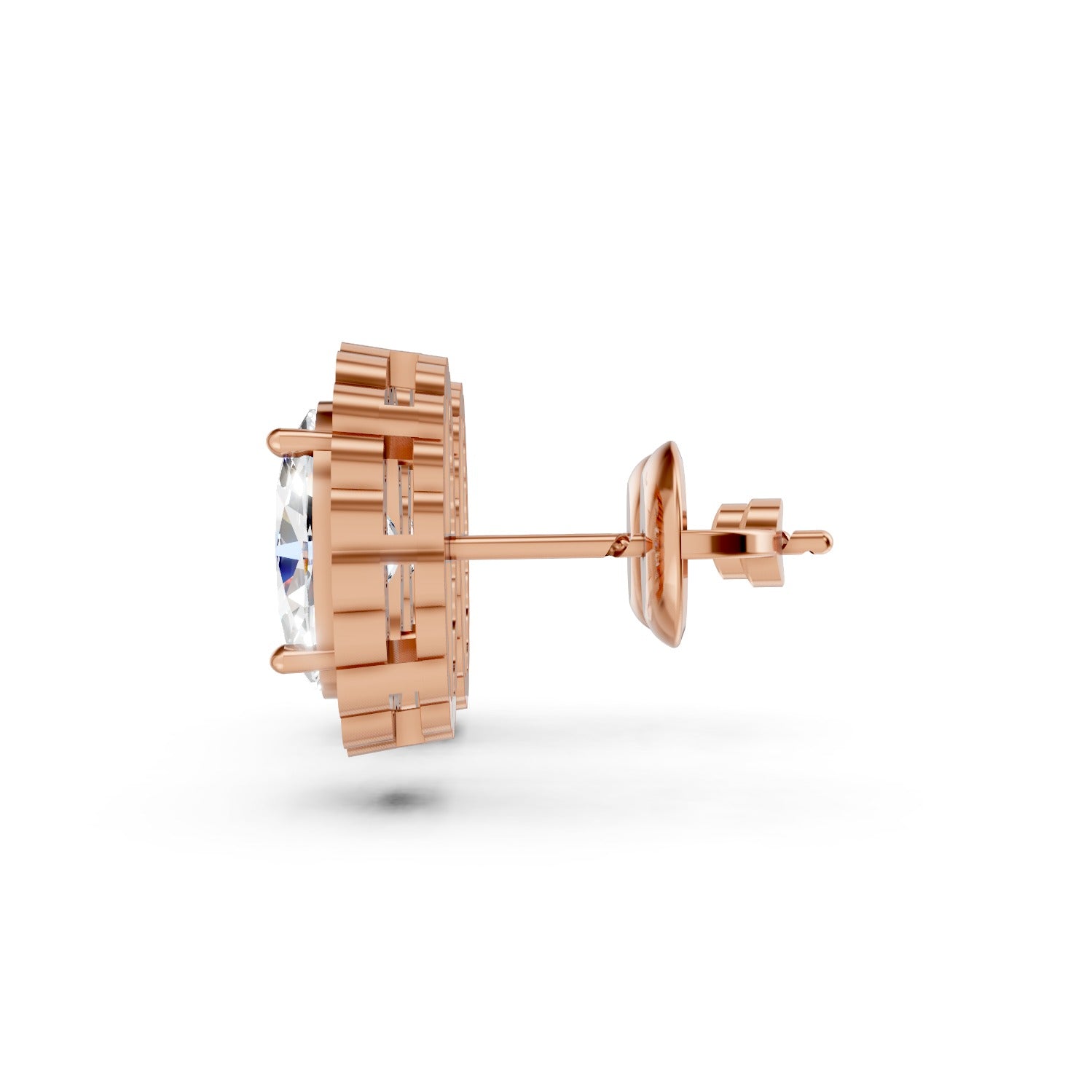 Oval Cut Lab-Grown Diamond Halo Stud Earrings