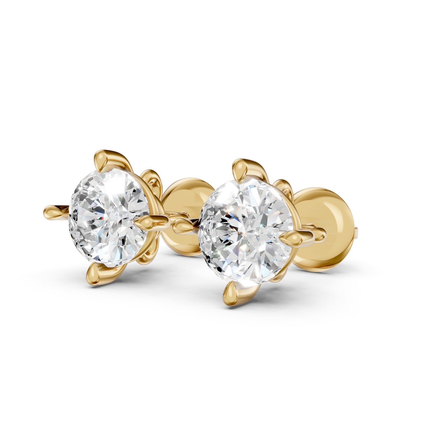 Round Cut Lab-Grown Diamond Stud Earrings