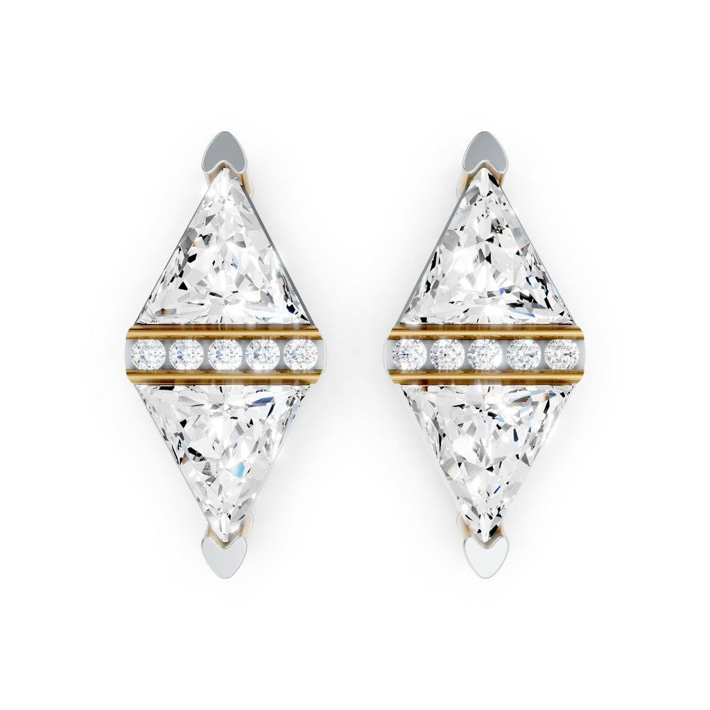 Triangle Cut Lab-Grown Diamond Geometric Stud Earrings