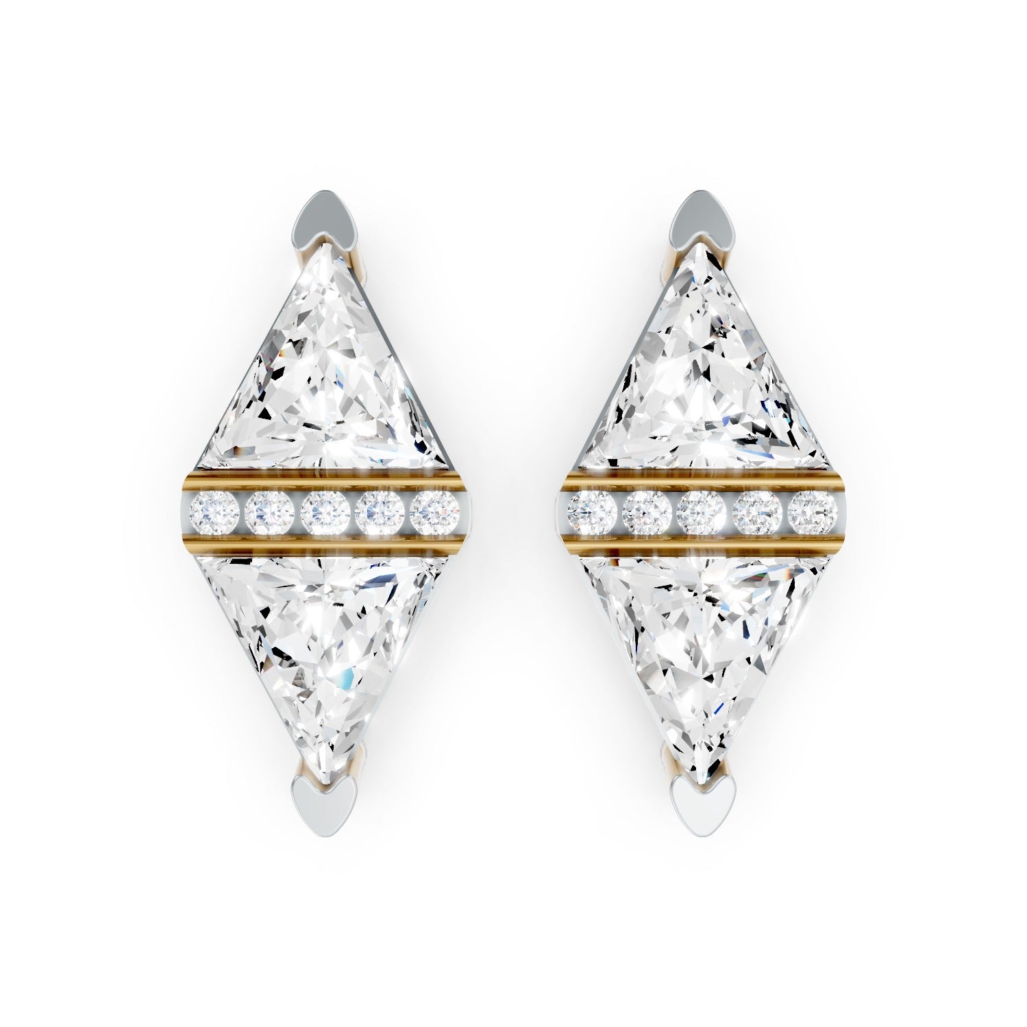 Triangle Cut Lab-Grown Diamond Geometric Stud Earrings