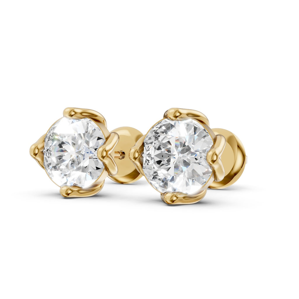 Round Cut Lab-Grown Diamond Stud Earrings