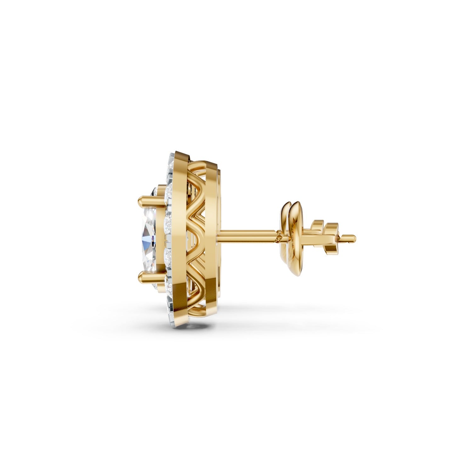 Oval Cut Lab-Grown Diamond Halo Stud Earrings