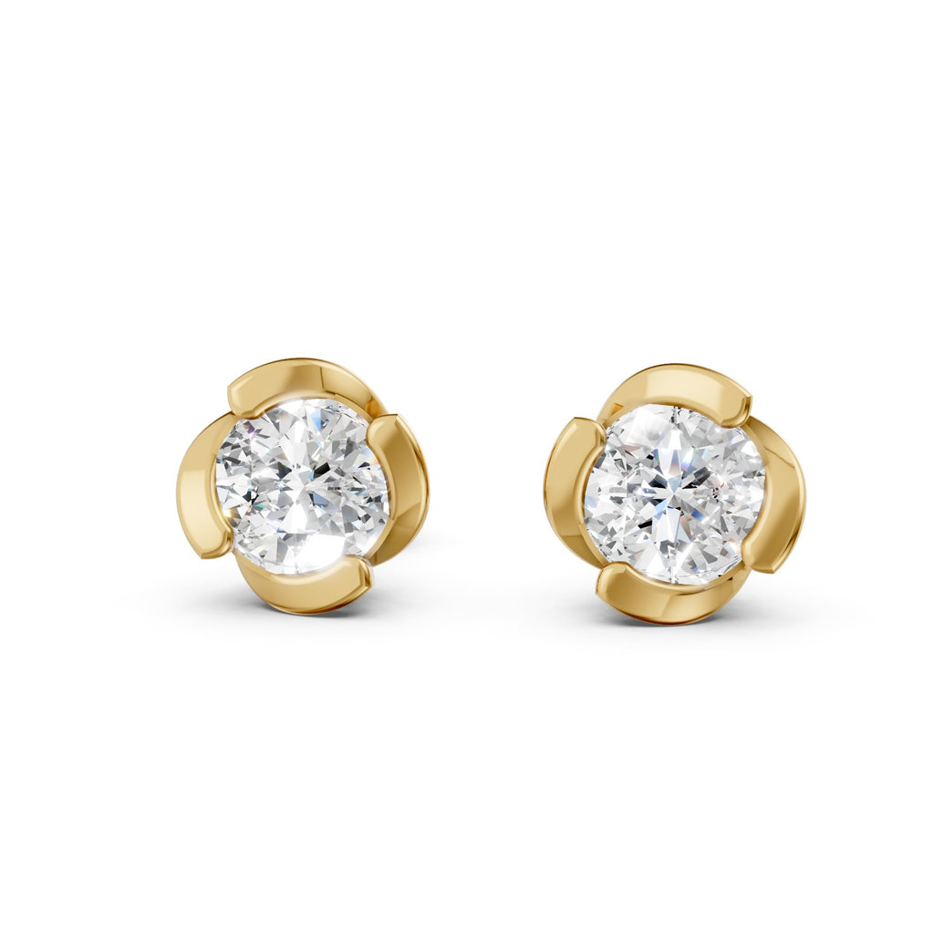 Round Cut Lab-Grown Diamond Stud Earrings