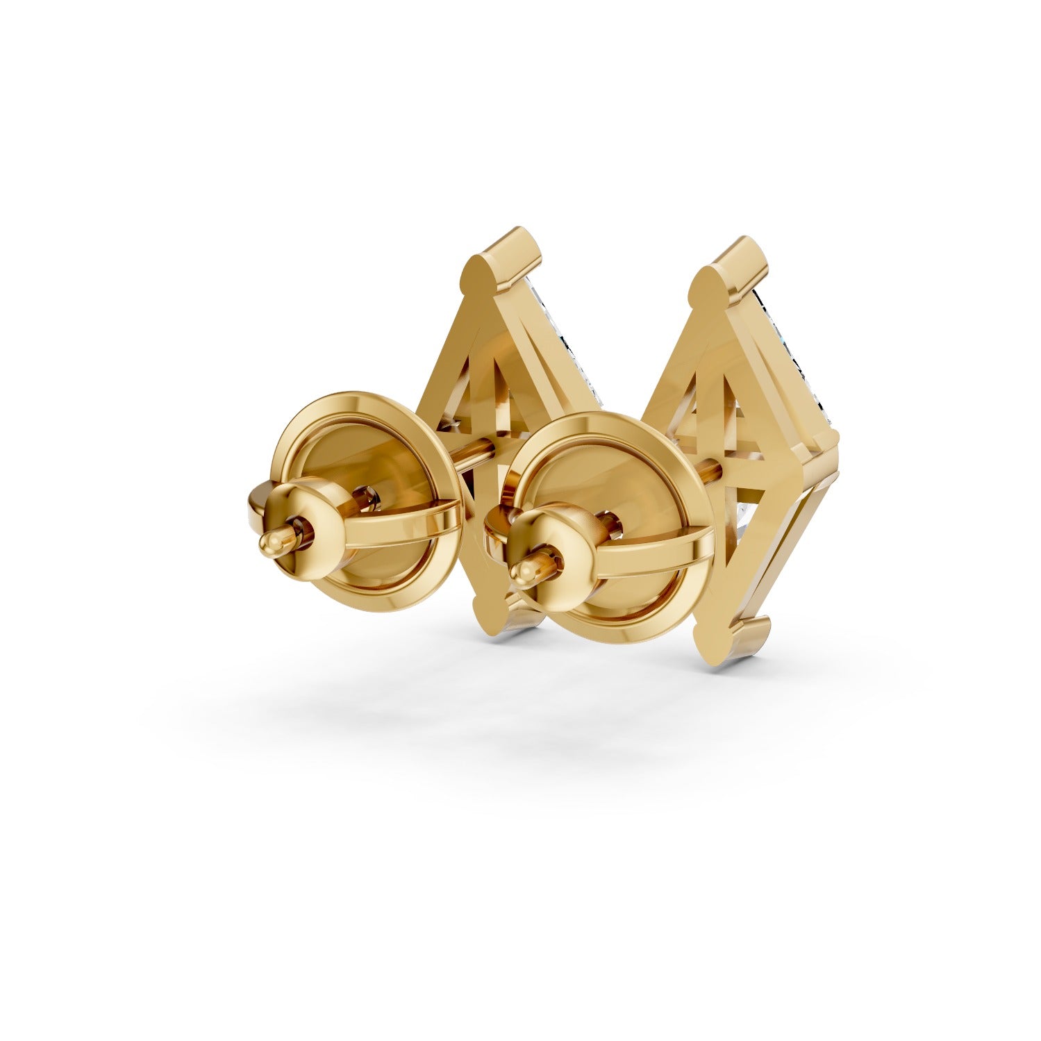 Triangle Cut Lab-Grown Diamond Geometric Stud Earrings