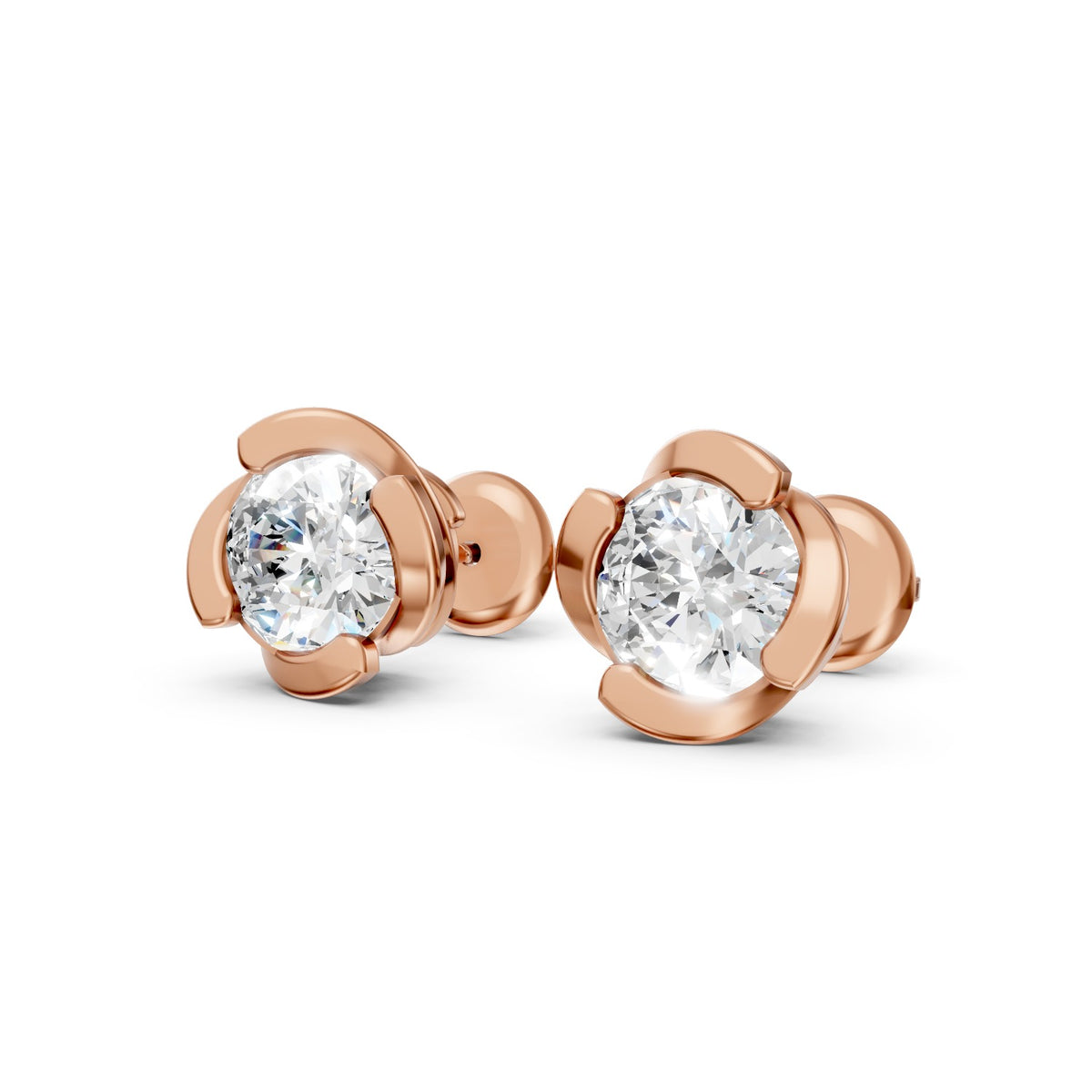 Round Cut Lab-Grown Diamond Stud Earrings