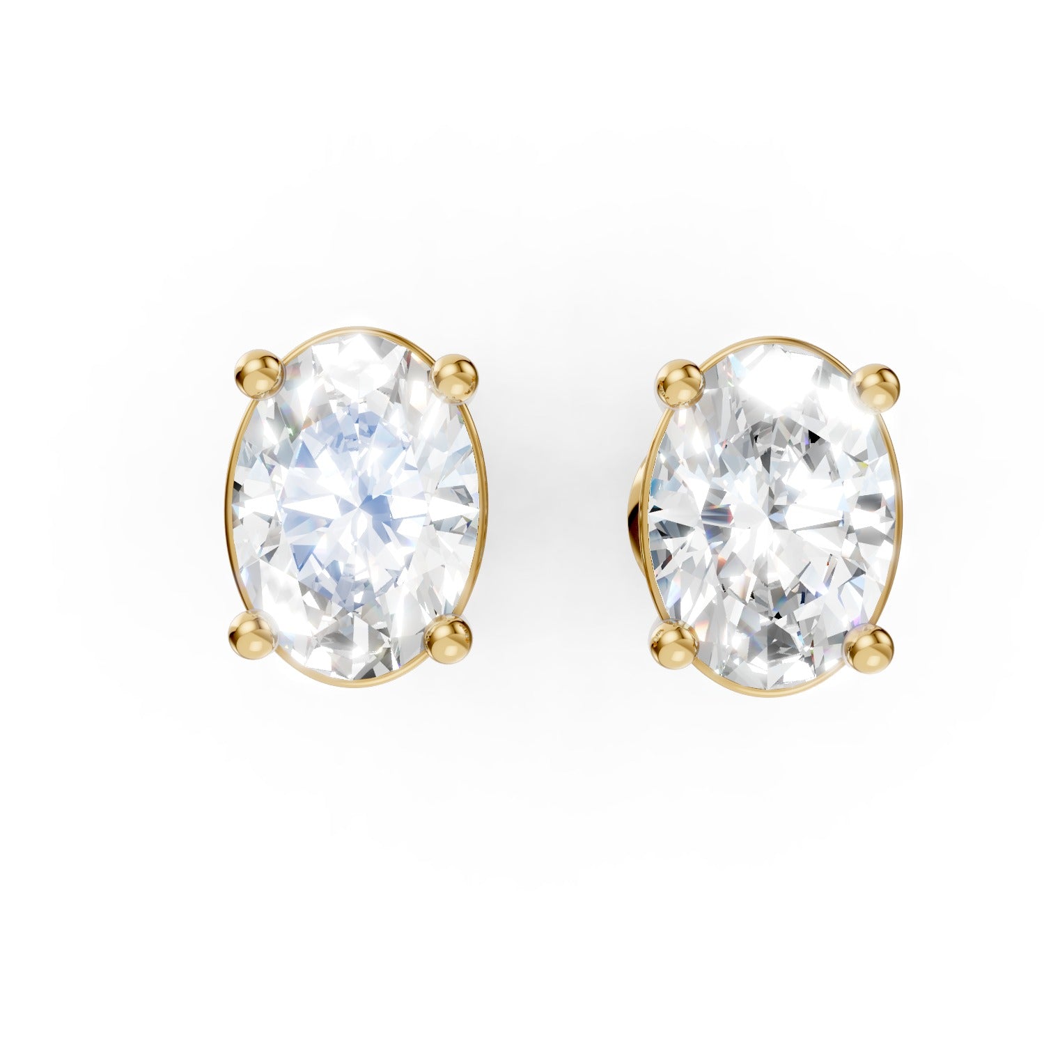 Oval Cut Lab-Grown Diamond Stud Earrings